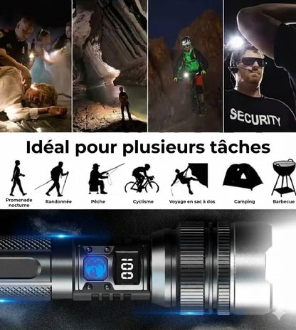 Lampe Torche Tactique avec Fonction Powerbank