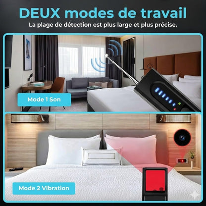 Détecteur de caméras cachées, détecteur de traceur GPS et scanner de signaux RF