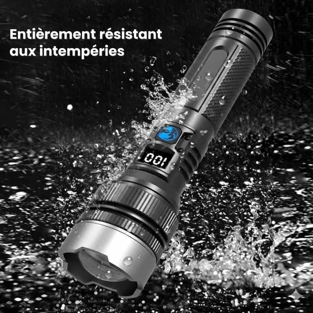 Lampe Torche Tactique avec Fonction Powerbank