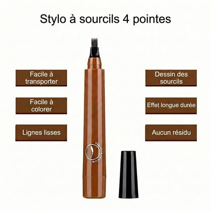 Stylo Sourcils Microblading – Crayon à sourcils imperméable avec pointe micro-fourchette (Effet naturel)