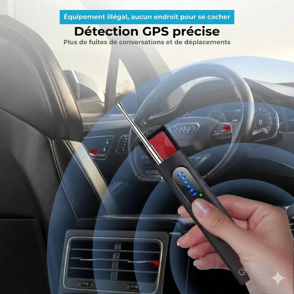 Détecteur de caméras cachées, détecteur de traceur GPS et scanner de signaux RF