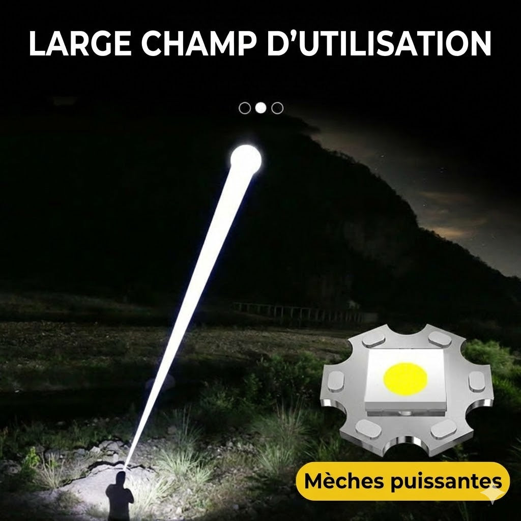 Lampe Torche Tactique avec Fonction Powerbank