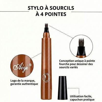Stylo Sourcils Microblading – Crayon à sourcils imperméable avec pointe micro-fourchette (Effet naturel)