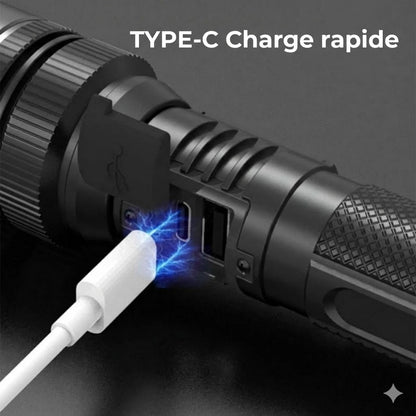 Lampe Torche Tactique avec Fonction Powerbank