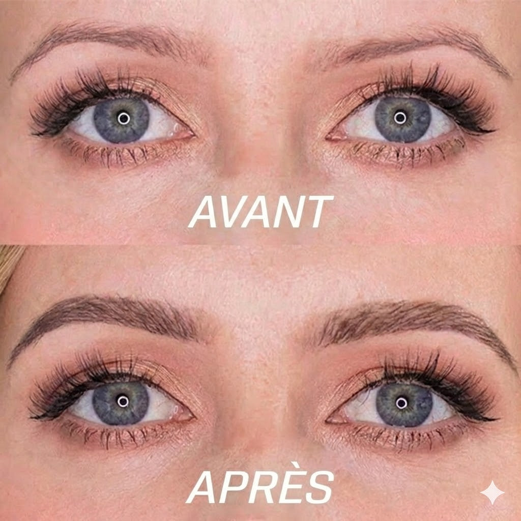 Stylo Sourcils Microblading – Crayon à sourcils imperméable avec pointe micro-fourchette (Effet naturel)