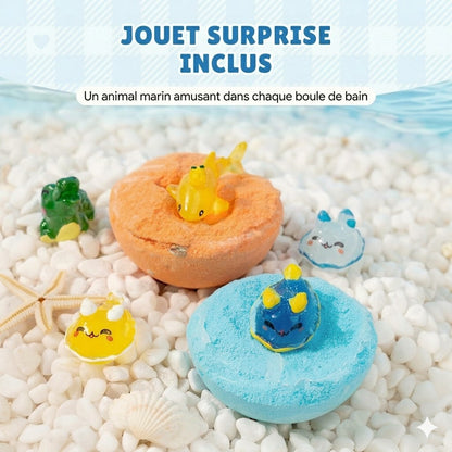 [Lot de 12] Bombes de bain magiques avec surprise - Jouets d'animaux marins à l'intérieur