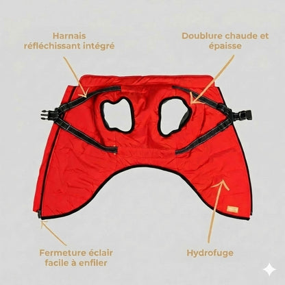 DoggyKings™ Manteau pour Chien avec Harnais Intégré - Imperméable et Chaud (Design 3-en-1)