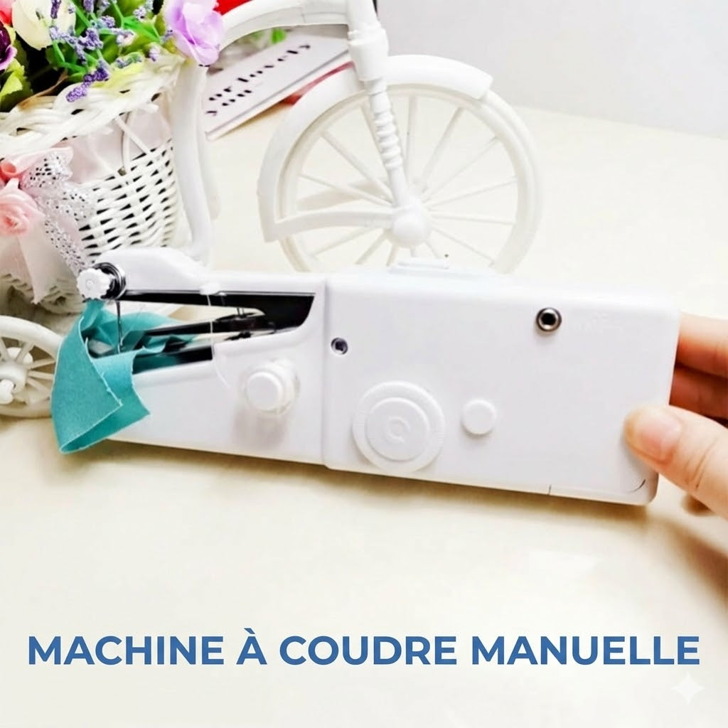 Mini Machine à Coudre Portative – Sans fil & Portable – Pour réparations rapides – Accessoires inclus – Blanc