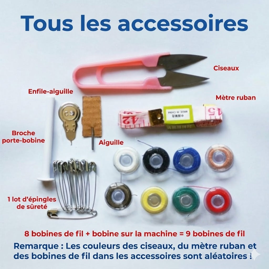 Mini Machine à Coudre Portative – Sans fil & Portable – Pour réparations rapides – Accessoires inclus – Blanc