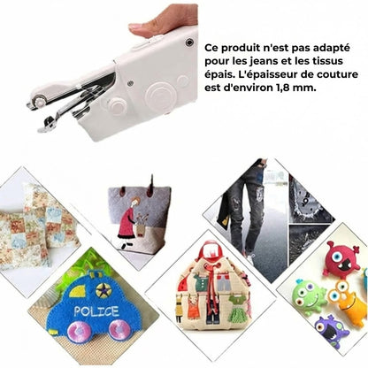 Mini Machine à Coudre Portative – Sans fil & Portable – Pour réparations rapides – Accessoires inclus – Blanc