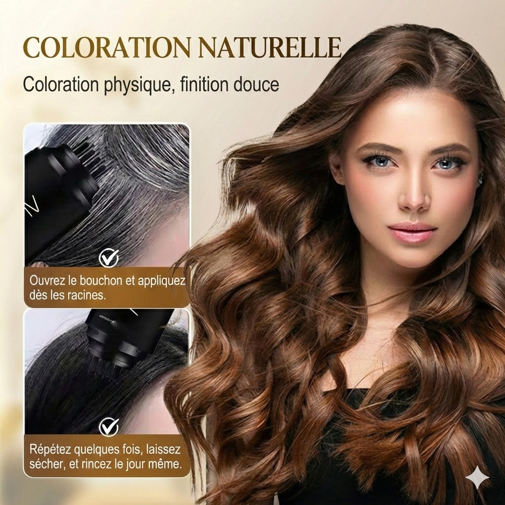 Peigne Retouche Racines – Coloration Temporaire pour Cheveux Gris et Racines (Résultat Immédiat)