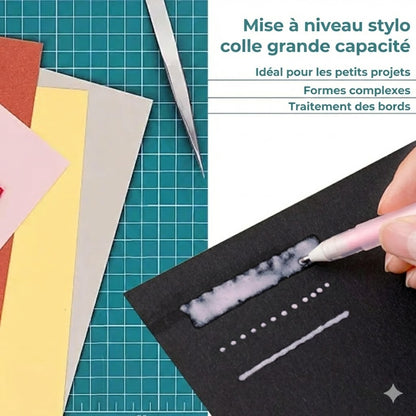 Lot de 6 Stylos-colle à Pointe Fine - Colle de Précision pour Scrapbooking et Carterie