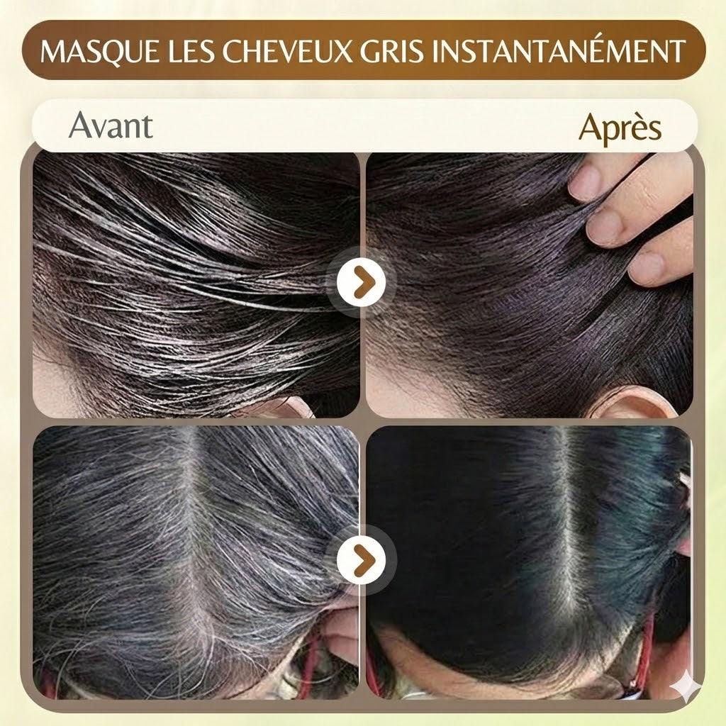 Peigne Retouche Racines – Coloration Temporaire pour Cheveux Gris et Racines (Résultat Immédiat)