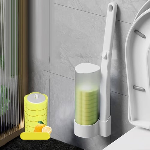 Brosse WC avec Têtes Jetables - Kit de Nettoyage Hygiénique (Inclus 6-36 Recharges Parfumées)