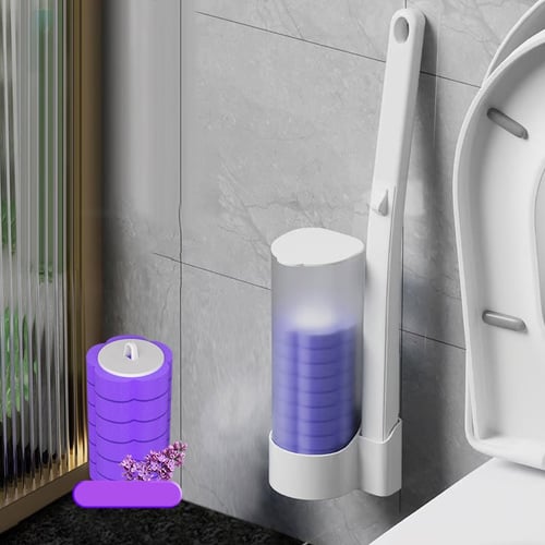 Brosse WC avec Têtes Jetables - Kit de Nettoyage Hygiénique (Inclus 6-36 Recharges Parfumées)