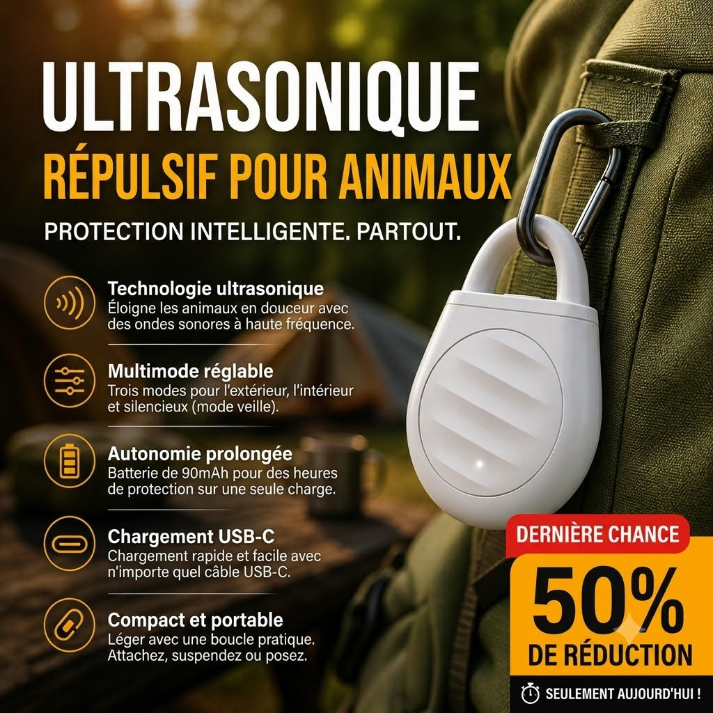 🐦 Plus d'oiseaux, de nuisibles et de sauterelles ! Répulsif anti-oiseaux à ultrasons portable en porte-clés