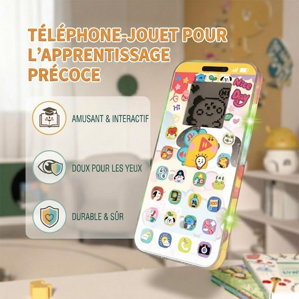 🔥📢 50% DE RÉDUCTION📱 Smartphone d'apprentissage pour enfants | Apprendre en s'amusant, design protecteur pour les yeux – Le choix idéal pour l'éveil ✨👶