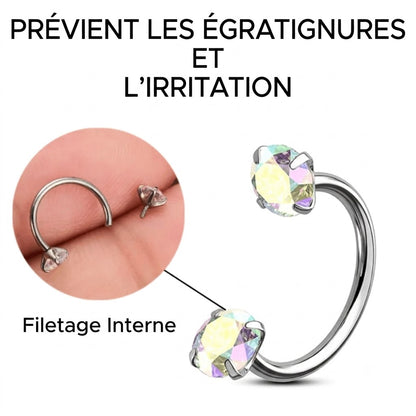 Piercing de nez fer à cheval – Pas de vis interne, Confortable à porter